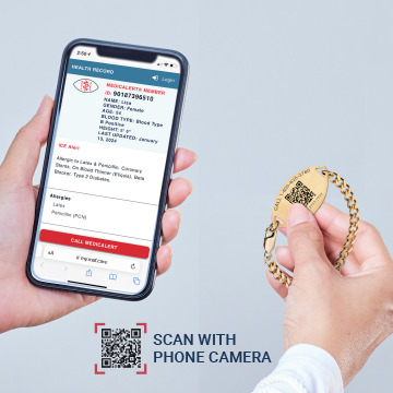 QR Code Classic Embossed Medical ID Bracelet 10k Gold, Gold, large image number 3